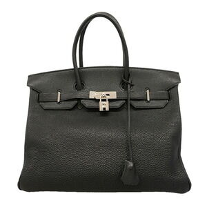 Hermes Birkin 35 Togo Black Handbag (□H stamp) - Women's